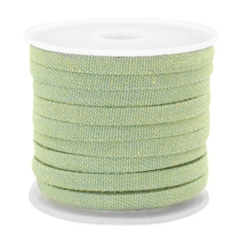 per 40 cm Trendy plat koord denim 5mm Light green