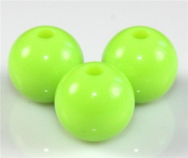 10 x Acrylkralen licht groen 12 mm, gat 2 mm