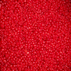Zakje mooie rocailles c.a. 20 gram frosted 12/0 2mm rood