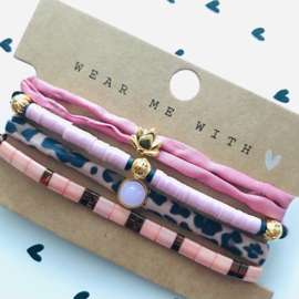 10 x Sieraden kaartjes "Wear Me With ♥" Brown