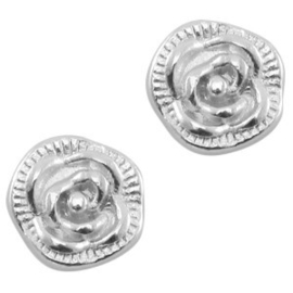 2 x Floating Charms Roos Antiek Zilver 7 mm