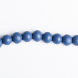 Streng houten kralen 8mm c.a.120 kralen per streng kleur: blauw