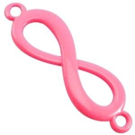 1x Bedel 2 ogen infinity Pastel fuchsia 40x12 mm