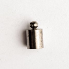 10 x metalen koordkapje 10 x 6mm oogje: 1,5mm Ø- 5mm Hematiet kleur