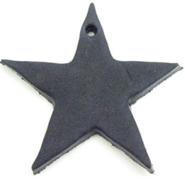 2 x DQ leer hanger ster 4,5 cm x 2 mm Dark Purple-blue