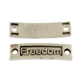 2 x Prachtige tussenzetsel "Freedom"  35 x 10 x 2mm   gat: 3mm