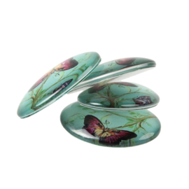 2 x Prachtige cabochon van glas 13 x 18 x 4mm