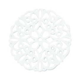 1x Bohemian tussenstuk rond 20mm White