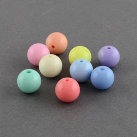 25 x Jelly style acryl kralen 8mm gat: 1mm Mix  assortiment