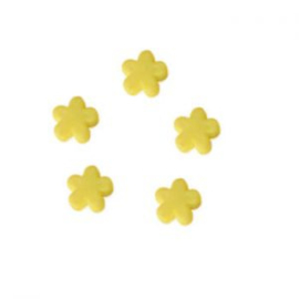 10 x Kinderkralen acryl bloem Geel 12 mm