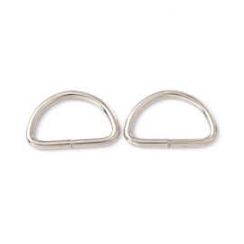 4 x stevige open metalen D-ringen – 20 x 31,5 x 3 mm – platinumkleur – binnenmaat ca. 15 x 25,4 mm