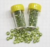 4 x Mini-buisje rocailles Lime-groen Zilverkern 4,5mm 4,5 mm