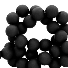 50 x 4 mm acryl kralen matt Black (Ø1.2mm)