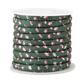 20 cm Trendy gestikt koord 6x4mm Pine green