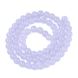 30 x Imitatie jade glaskralen rond 6-6,5 mm – gat 1,4 mm – Lilac