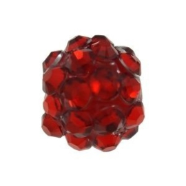 4 x Resin Rhinestone kraal Marsala 10 mm Ø 2.2 mm