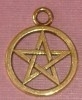 2 x metalen bedel pentagram 20x17mm (pentakel) goud kleur