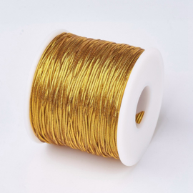 3 meter gekleurd elastisch draad van rubber voorzien van een laagje stof 1mm goud