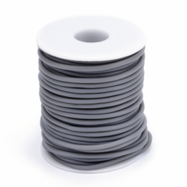 100 cm hol Rubber DQ koord 3mm gat: 1,5 mm Gray