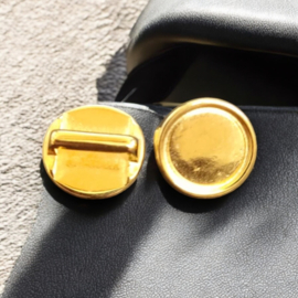 1 x DQ Metaal Schuiver Setting 12mm voor Ø  10 x 2mm leer Goud kleur (Nikkelvrij)