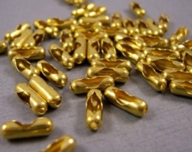 10 x antiek goud kleur connectors voor -ball chain kettingen  2mm-2,4mm