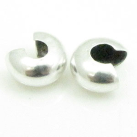 5 x DQ metaal kraalverberger 5 mm antiek zilver kleur (Nikkelvrij)