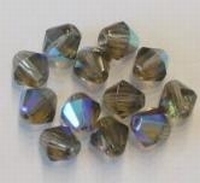 5 x Glaskraal kristal facet konisch Black-diamond AB 8 mm