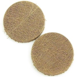 15 x DQ Leren Cabochon 7mm Champagne