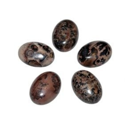 2x Natuursteen cabochons bruin 13x18 mm