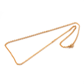 Stainless steel RVS ketting 2,5mm dik lengte: 45cm goudkleur