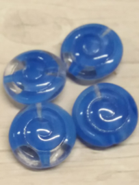 10 Stuks blauwe glaskralen in de vorm van een slakkenhuis 12mm gat 1mm