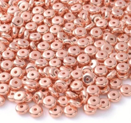 10 x  CCB DQ kralen 6 x 2,5mm gat: 1mm rose gold