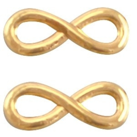 2 x DQ metaal infinity bedel 15 x 6  mm Goud