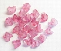 20 Stuks Glaskraal klein tulpje roze gemeleerd 4 mm