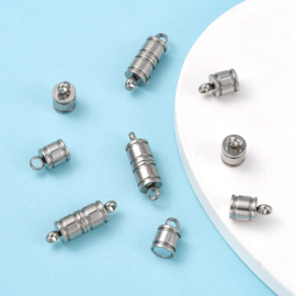 1 x RVS 304 tarnish resistant sterke magneetsluiting kolomvormig – 26 x 8 mm – gat 2,5 mm (Nikkelvrij)