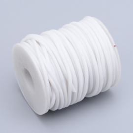 100 cm hol Rubber DQ koord 3mm gat: 1,5 mm White