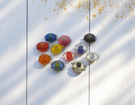 10 x Handgemaakte glaskralen – Mix van kleuren en vormen
