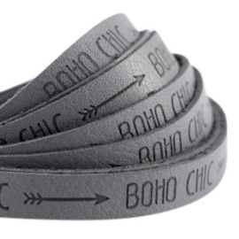 20 cm Plat imi leer 10mm met quote - Boho Chic - Cool Grey ♥