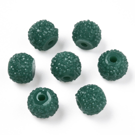 10 x Sparkling beads 8 x 6,5mm gat 1,8mm Green