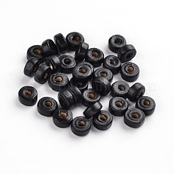 15 x Houten kralen 6 x 3 mm – gat 2 mm – zwart
