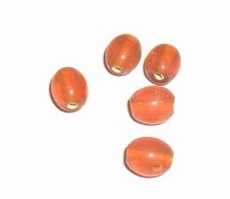 10 x Glaskraal ovaal 10mm oranje