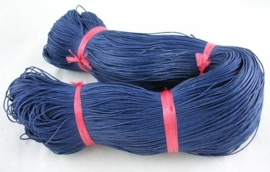 10 meter waxkoord 1mm donker blauw katoen