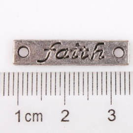 4 x Prachtige tussenzetsel "Faith"  25 x 6 x 2mm Gat: 2mm