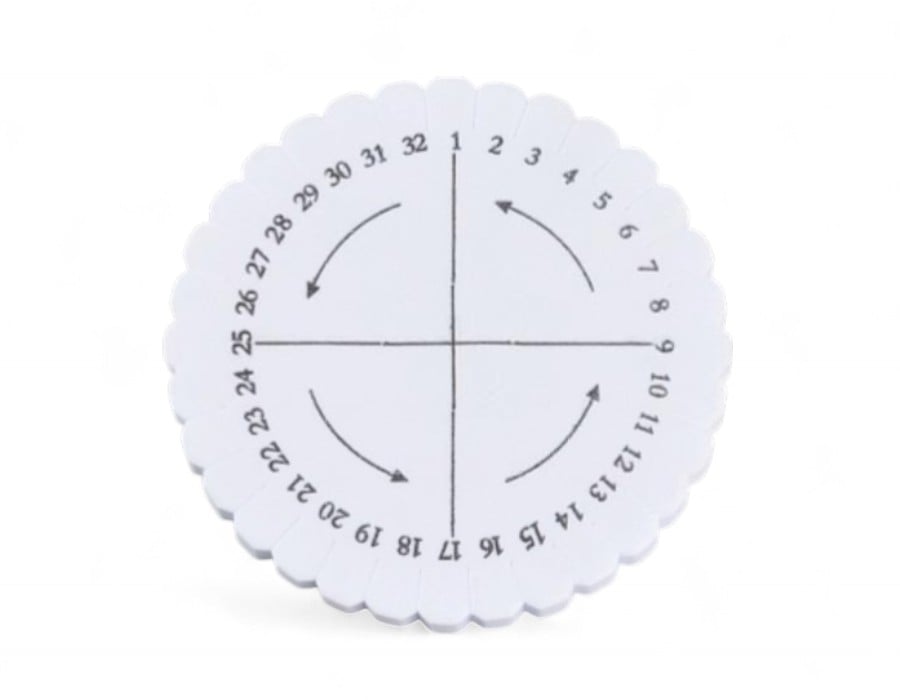 1 x EVA Vlechtschijf – wit, rond en plat – ca. 10,2 x 1 cm