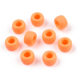 20 x Matte rondellen acryl kralen 9 x 6mm Gat: 3,8mm salmon peach pink