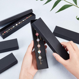 5 x luxe cadeau doosjes voor bijvoorbeeld een balpen of een horloge etc. 21cm x 4,5cm x 3cm zwart