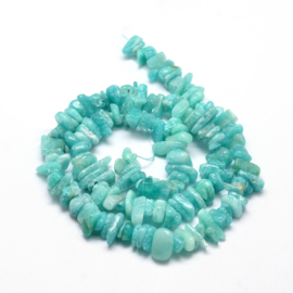 20 x Chips stone kralen 5~14 x4~10mm gat: 1mm Amazonite