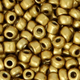 20 gram Glaskralen Rocailles 6/0 (4mm) Gold metallic