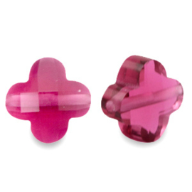 1 x Fashion Facet kralen klaver Fuchsia pink 10mm gat: Ø1.4mm