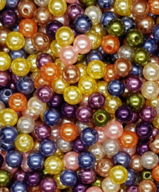 25 x 6mm assortiment  mix mooie acryl parels